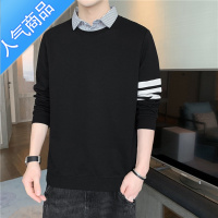 喻娄假两件卫衣男士春秋季2022新款潮流宽松衬衫领春装上衣ins长袖t恤T恤