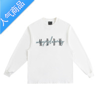 喻娄MEDM国潮 春季长袖T恤男女情侣街头宽松百搭上衣潮流印花长袖体恤