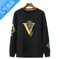 喻娄胖子运动无帽卫衣男宽松春秋加肥加大码男士长袖t恤圆领上衣T恤