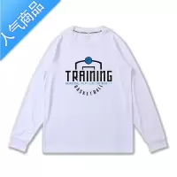 喻娄速干运动t恤印花宽松透气男子长袖篮球服美式投篮训练服健身跑步TT恤