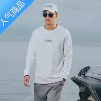 喻娄 2022秋季新品华夫格肌理 假两件长袖男厚T恤 薄款卫衣套头