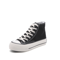 厚底1970s高帮帆布鞋女春季新款内增高韩版百搭学生板鞋休闲单鞋