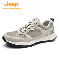 JEEP男鞋春季2021新款潮鞋男士运动休闲鞋潮流百搭板鞋真皮跑步鞋