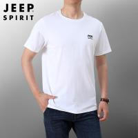 JEEP/吉普圆领T恤男短袖休闲T恤宽松男装上衣打底衫9058