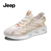 jeep吉普男鞋2021新款夏季透气休闲运动老爹鞋男士薄款跑步椰子鞋
