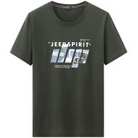 JEEP SPIRIT吉普夏季新款短袖T恤男休闲运动宽松大码男士圆领纯棉半袖体恤