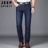 JEEP SPIRIT  吉普2021春秋新款牛仔裤男士宽松直筒弹力休闲大码男裤长裤