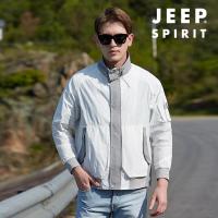 JEEP SPIRIT  2021年夏季新款休闲薄款拉链宽松型挖袋轻薄夹克皮肤衣