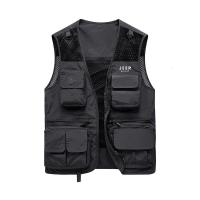 JEEP SPIRIT  吉普男装马甲户外轻便摄影钓鱼登山旅游休闲战术大口袋镂空网眼马甲