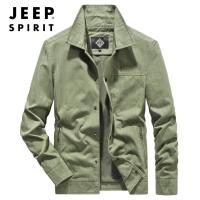 JEEP SPIRIT 吉普2021年秋季新款纯色侧缝插袋不连帽棉休闲夹克