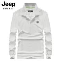 JEEP SPIRIT 吉普休闲百搭长袖T恤男2021年春秋装男装T恤衫中年男半开领长袖T恤男