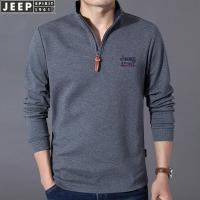 JEEP SPIRIT 吉普2021春秋新款户外运动休闲立领polo衫男中年宽松大码翻领t恤男
