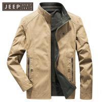 JEEP SPIRIT2021春秋季双面户外夹克男立领宽松水洗棉男士休闲时尚百搭外套