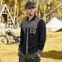 JEEP SPIRIT 吉普2021年秋季男士美式复古百搭多袋工装拼接休闲长袖衬衫男