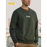 JEEP SPIRIT 吉普春夏高端刺绣街头欧美青少年嘻哈宽松百搭潮牌圆领卫衣男