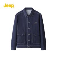 JEEP SPIRIT 吉普春秋季男生夹克水洗修身潮牌欧美时尚街头休闲牛仔外套男