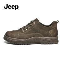 JEEP男鞋新款潮百搭英伦商务休闲皮鞋男士增高运动板鞋