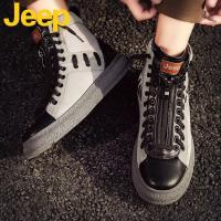JEEP SPIRIT 吉普马丁靴男高帮男鞋秋季新款潮鞋男士中帮雪地工装靴子