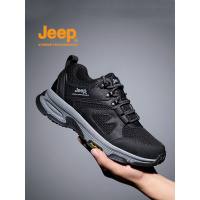 jeep男鞋夏季新款休闲运动鞋网面透气防滑徒步登山轻便软底爸爸鞋