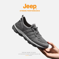 jeep吉普男鞋夏季透气薄款男士飞织网面轻便防臭网眼一脚蹬休闲鞋