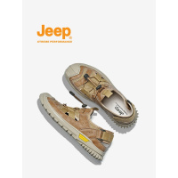 jeep吉普新款包头凉鞋夏季开车防滑软底男士休闲头层牛皮沙滩鞋男