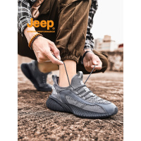 jeep防水鞋2022夏季新款飞织透气运动鞋男款爆米花软底减震跑步鞋