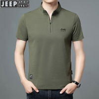 JEEP SPIRIT短袖T恤男士2022年新款夏季半拉领体恤大码上衣PS1163
