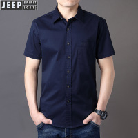 JEEP SPIRIT短袖衬衫男士夏季新款休闲宽松寸衣大码中年上衣2012