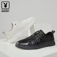 花花公子板鞋男夏季新款透气休闲皮鞋男士真皮潮流软底运动男鞋子