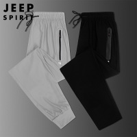 JEEP SPIRIT男装夏季薄直筒透气冰丝速干裤收口长裤2227A+2227B