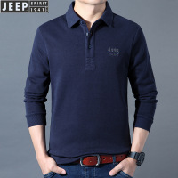 JEEP SPIRIT男士秋季新款长袖体恤衫男翻领POLO衫长袖T恤PS1113