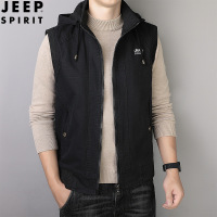 JEEPSPIRIT马甲男加绒加厚外套春秋季外套秋冬季加绒加厚马甲7163