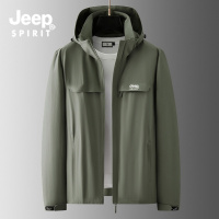 中年爸爸装男装夹克可脱卸连帽大码防风冲锋衣外套2022秋冬