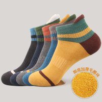 冬季保暖加厚毛巾底运动袜子男袜篮球袜纯棉短筒毛巾袜跑步袜短袜