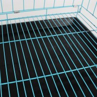 狗笼狗笼子铁丝笼折叠狗笼宠物笼子泰迪中小型犬笼子室内 标准50*35*40(蓝色) 送礼品十件