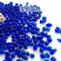 海蓝玻璃砂鱼缸底砂鱼缸造景彩色沙彩砂鱼缸装饰造景微景观化妆砂 海蓝6-9MM大粒