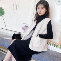 [植绒羊羔毛]马甲女新款秋冬季韩版百搭女士外穿背心马夹外套保暖外套女装无袖棉背心潮短款大码胖MM[天内发