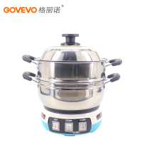 格丽诺(GOVEVO)24CM 多功能锅电热锅胶木锅底小容量专门订制防干烧不锈钢可视锅盖