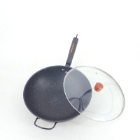 格丽诺炒锅铁锅麦饭石铁铲王32cm(玻璃盖礼盒包装)