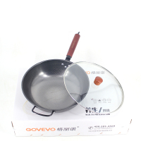 全面屏真不锈炒锅32cm带耳(玻璃盖礼盒包装)