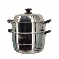 格丽诺(GOVEVO) 传统加厚蒸锅 34CM 通用锅 平底锅 燃气锅 电磁炉锅 不锈钢加厚锅体 食品级不锈钢