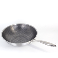 格丽诺(GOVEVO) 内径32cm(带耳)食品级不锈钢多层蜂窝炒锅单层钢 全屏物理蜂窝 燃气电磁炉通用(无盖无盒)