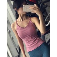 性感健身运动背心女紧身瑜伽上衣速干防震工字吊带长款T恤无袖夏