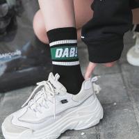 dab袜子女男韩版学院风高帮网红字母街头欧美滑板长中筒袜ins潮牌
