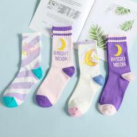 长袜子少女潮ins韩版ulzzang百搭韩国月亮紫色日系街头情侣中筒袜