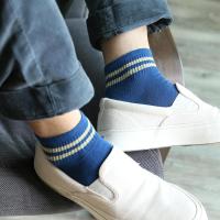 夏季纯棉男士袜子透气防臭吸汗低帮短袜薄款船袜日系二条杠潮袜子