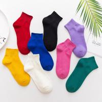 彩色短袜子女纯棉韩国糖果色韩版学院风日系百搭春秋季低帮中筒袜