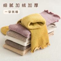 木耳花边长堆堆袜子女加绒加厚保暖韩国日系可爱雪地中筒袜秋冬季