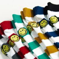 笑脸长袜子女韩国日系可爱ins潮韩版ulzzang夏薄款条纹堆堆中筒袜