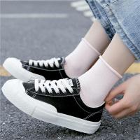 纯色袜子女中筒袜夏季纯棉月子袜产后韩国日系夏天长袜薄款女卷边